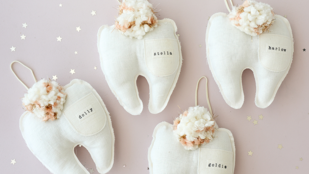 tooth shaped pillows for the tooth fairy visit