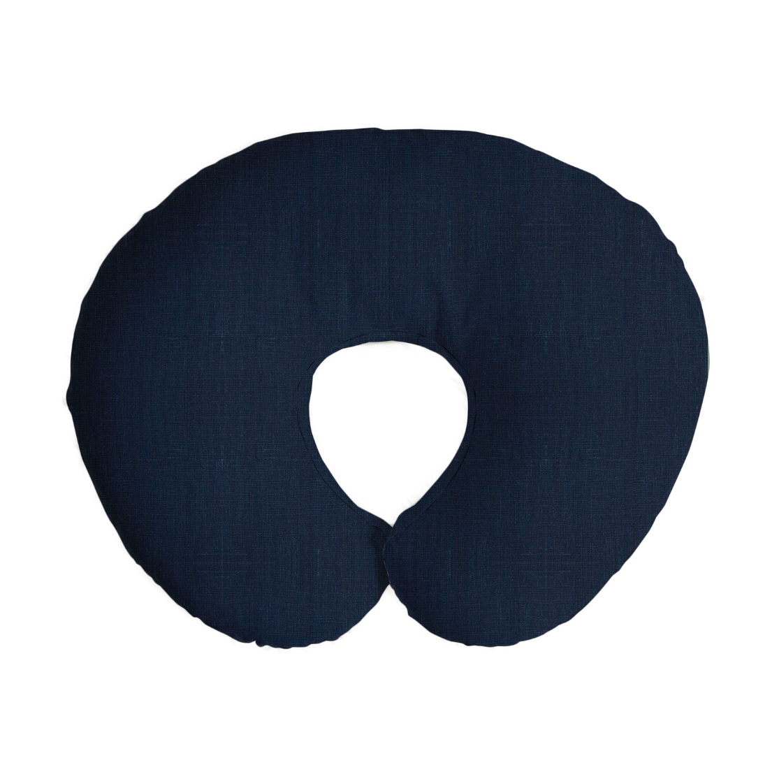 navy blue nursing pillow in linen with zipper from madly wish