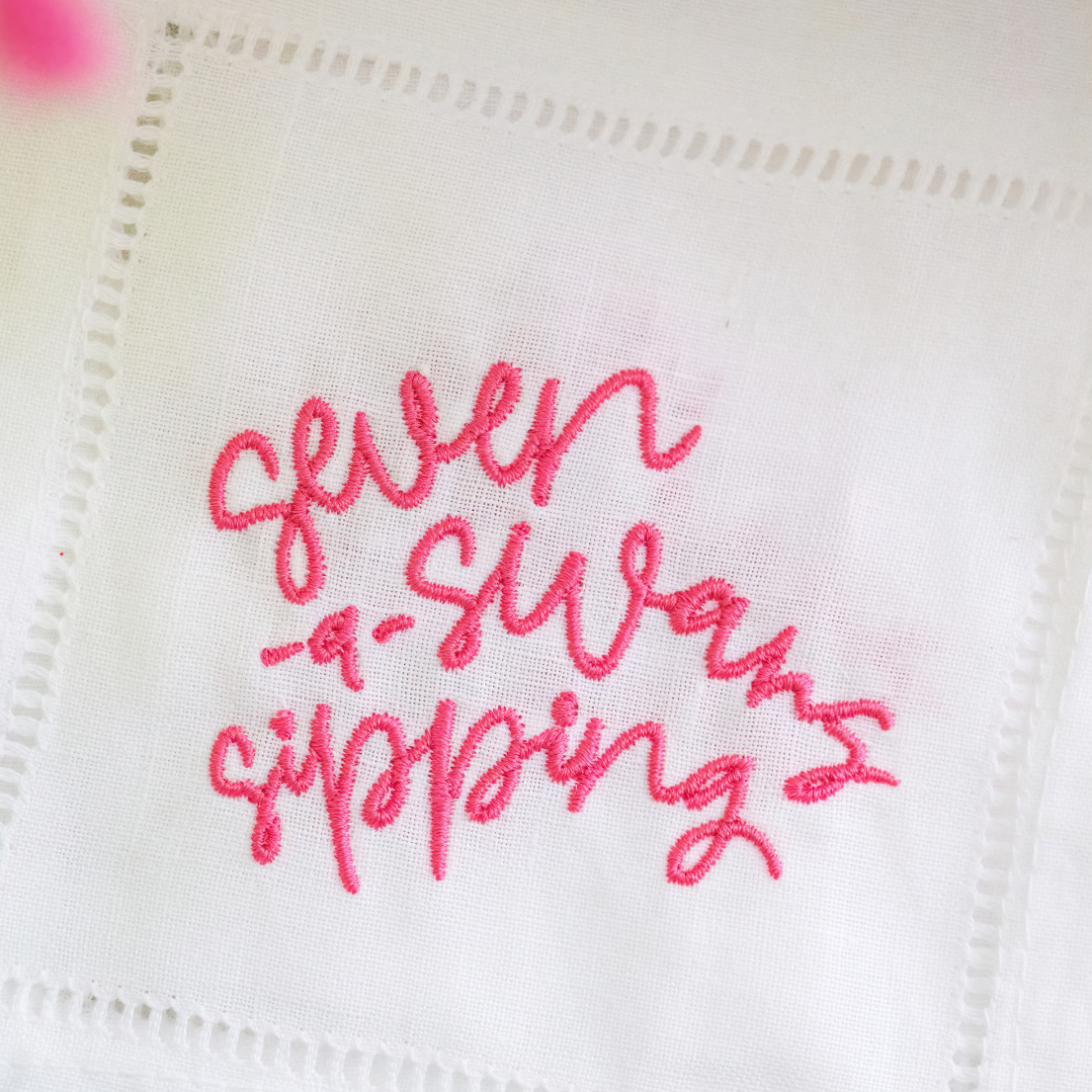 embroidered cocktail napkins