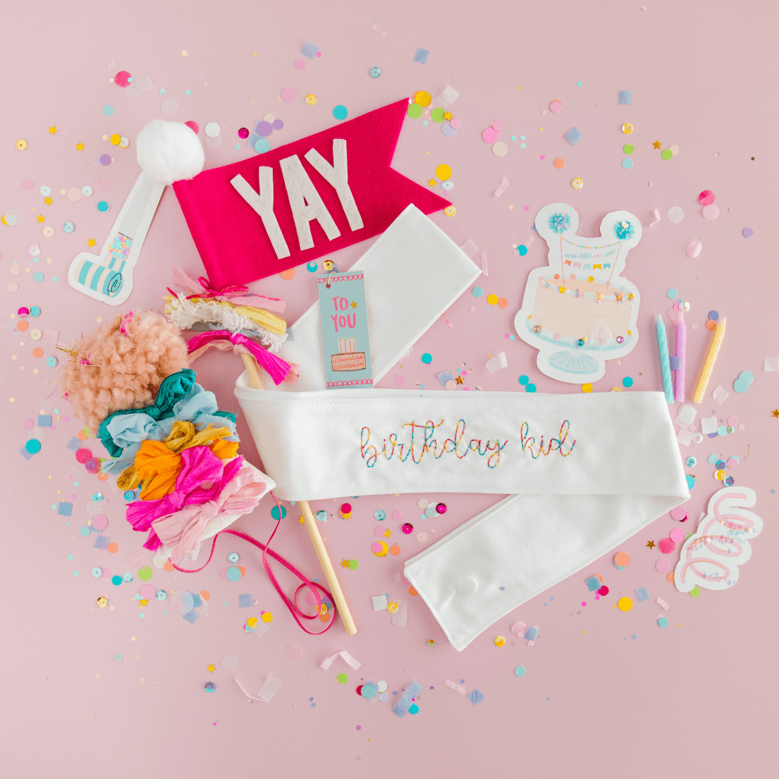white fabric birthday sash for kids from madly wish on etsy