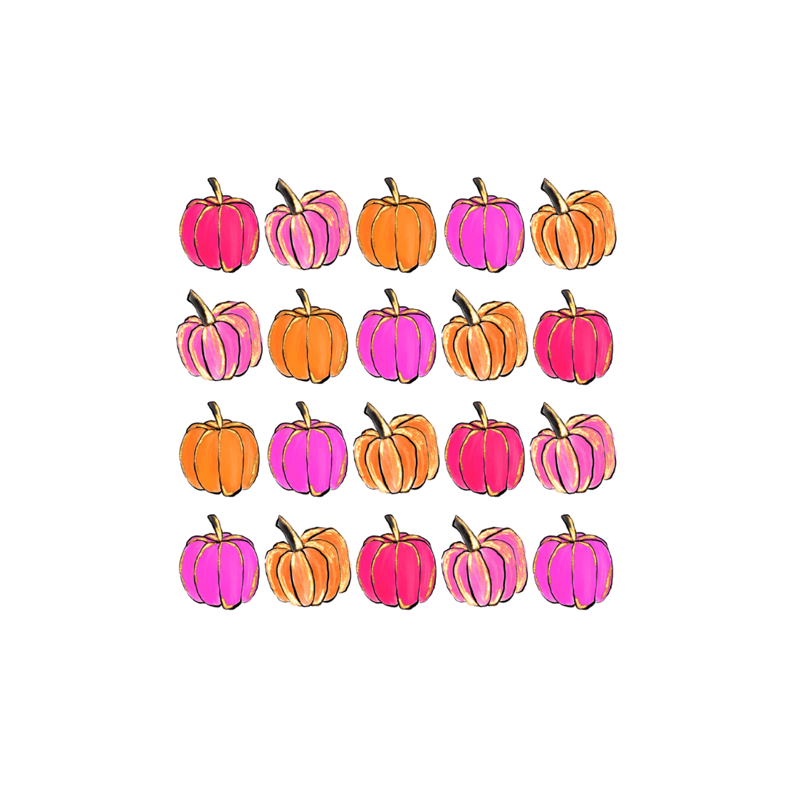 pink and orange pumpkins