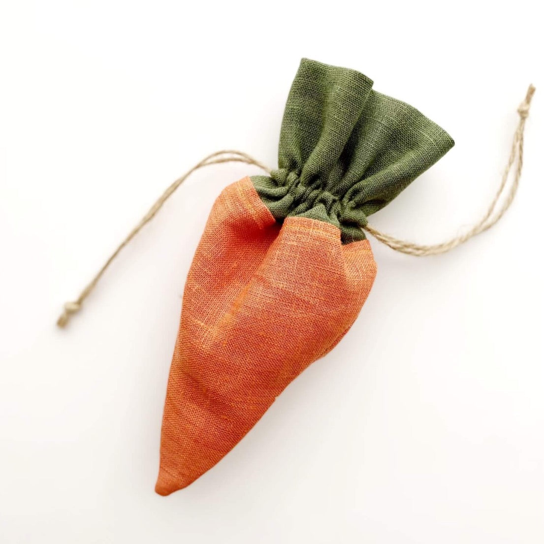 Linen carrot Easter treat bag