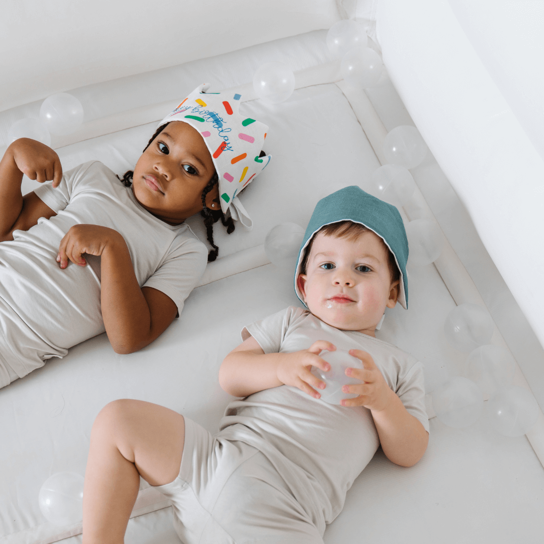 birthday crown and tiara on kids at party